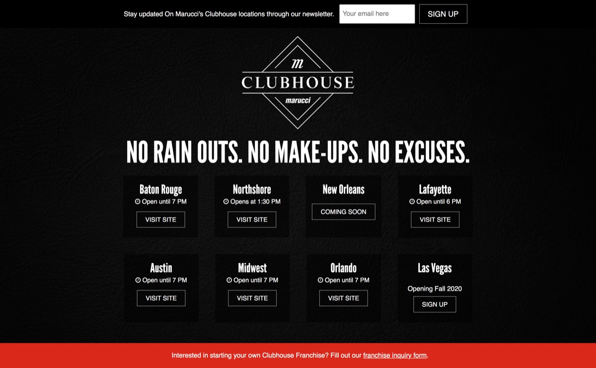 Marucci Clubhouse home page